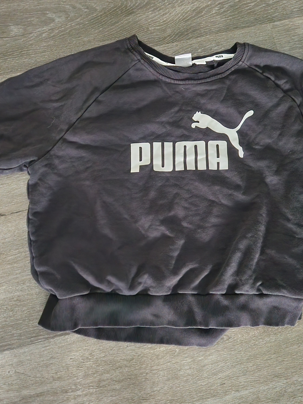 Puma Womens Black Logo Pullover Sweatshirt Small
